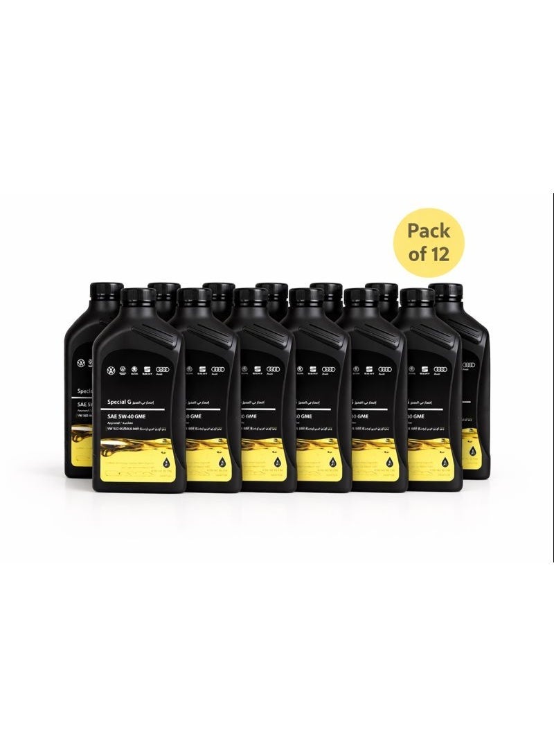 زيت محرك فولكس فاجن / أودي الخاص G SAE 5W-40 – عبوة من 12 × 1 لتر – معتمد من VW 502 00 / 505 00